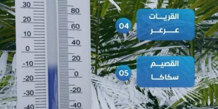 اليوم.. تبوك وطريف تسجلان أقل درجة حرارة بالمملكة