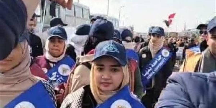 طلاب جامعة بنها يشاركون في وقفات احتجاجية أمام معبر رفح رفضا لتهجير الفلسطينيين