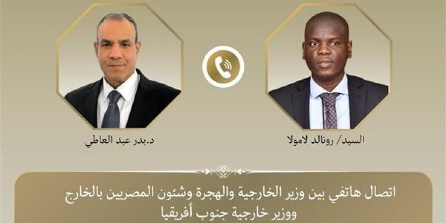 وزيرا خارجية مصر وجنوب أفريقيا يؤكدان أهمية تعزيز التعاون المشترك بين البلدين