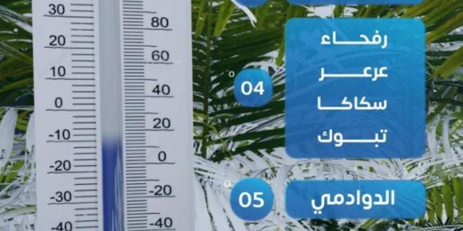 القريات وطريف تسجلان اليوم أدنى درجة حرارة بالمملكة