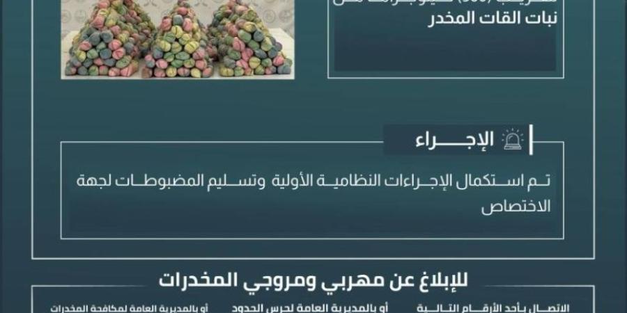 حرس الحدود بعسير يحبط تهريب (360) كيلوجرامًا من القات المخدر